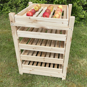 Traditional Five Drawer Wooden Apple Storage Racks Set Of Two, 7 of 9