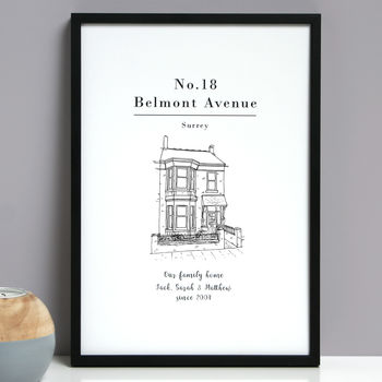 Personalised House Portrait Line Drawing Print, 8 of 9