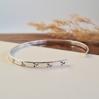 Sterling Silver Dandelion Wishes Cuff Bangle, 4 of 12