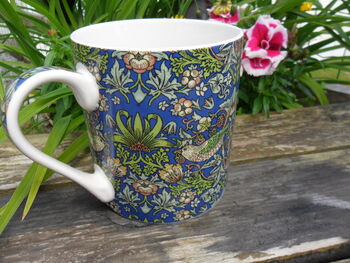 Jumbo Mug In William Morris Blue Strawberry Thief Design, 6 of 8