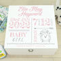 Personalised Hand Drawn Typography Baby Keepsake Box, thumbnail 2 of 7