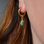Raw Emerald Hoop Earrings, thumbnail 3 of 10