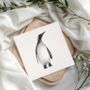 Charming Hand Drawn Penguin Greeting Card, thumbnail 1 of 6