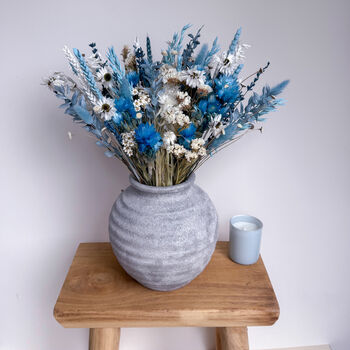 Blue Dried Flower Bouquet With Daisies, 2 of 7