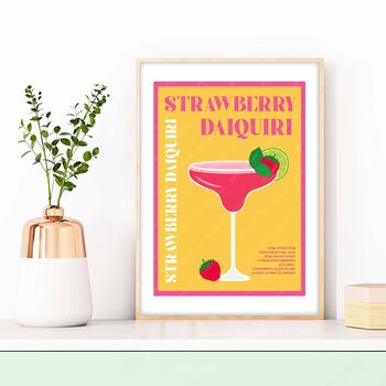 Strawberry Daiquiri Cocktail Poster, 4 of 4