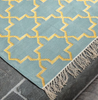 Duck Egg Blue Handwoven Rug, 2 of 2