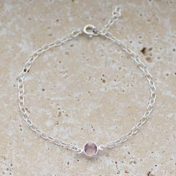Sterling Silver Swarovski Crystal Birthstone Bracelet, 9 of 12