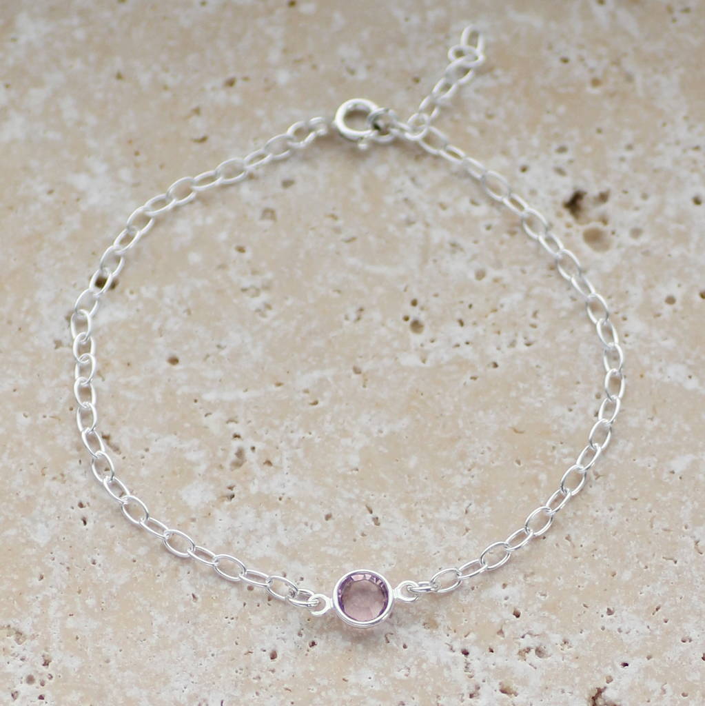 Sterling Silver Swarovski Crystal Birthstone Bracelet By Joy by Corrine ...