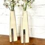 Two Personalised Wooden Vases With Aluminium Message, thumbnail 2 of 8