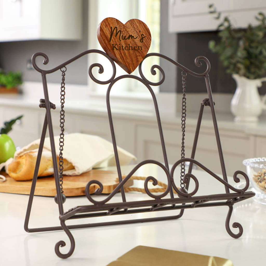 Personalised Love Heart Cookbook Stand, 1 of 9