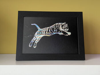 A4 Jumping Tiger Holographic Poster, 2 of 2