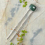 Natural Emerald Hair Stick In Solid Sterling Silver, thumbnail 2 of 3