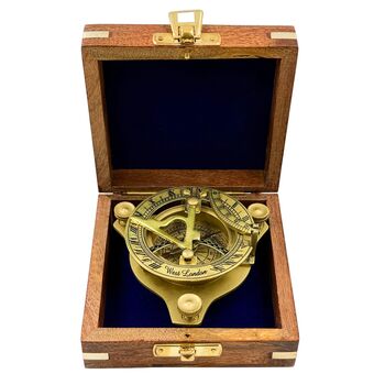Personalised Three Inch Adjustable Sundial Compass Graduation Gift, 2 of 12