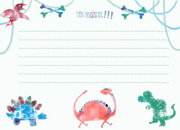 Dinosaur Writing Paper, Postcards And Stickers, 5 of 11