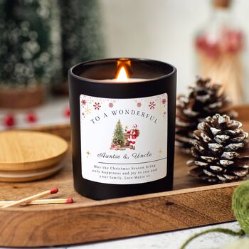 Christmas Candle Personalised Merry Christmas Present For Aunt And Uncle, 7 of 9