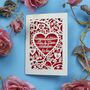 Personalised Papercut Heart Engagement Card, thumbnail 1 of 12
