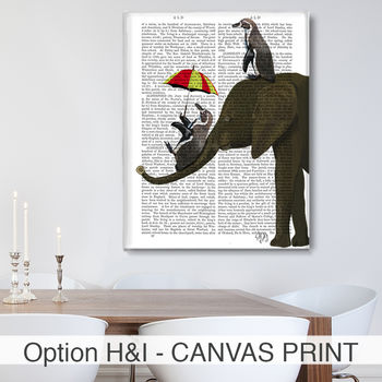 Elephant And Penguins Book Print Framded Or Unframed, 7 of 8