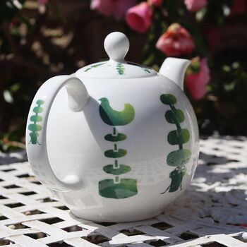 Topiary Hand Decorated Large Bone China Teapot, 2 of 3