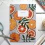 Cute Orange Citrus Recycled A5 Lined Notebook, thumbnail 1 of 4
