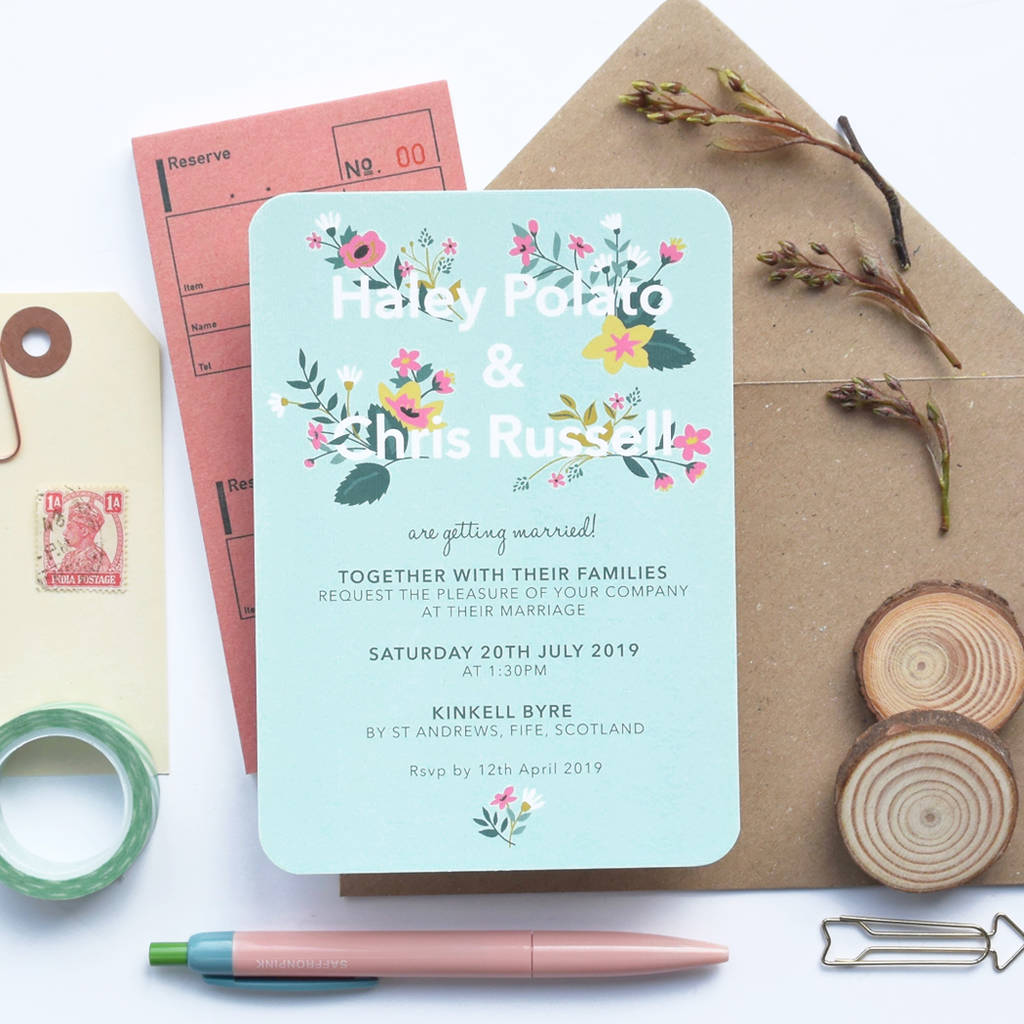 Bloom Floral Wedding Invitation By Paper And Inc | notonthehighstreet.com