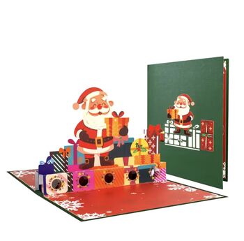 Pop Up 3D Santa Money Wallet Christmas Card, 5 of 5