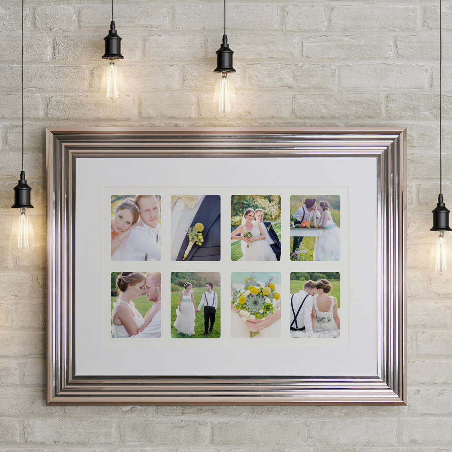 Bespoke Mirrored Silver Ridged Wide Picture Frame By Picture That Frame