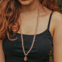 Long Length Rose Quartz Stone Necklace With Detail, thumbnail 2 of 6