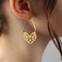 Gold Flower Hoop Earrings, thumbnail 2 of 7