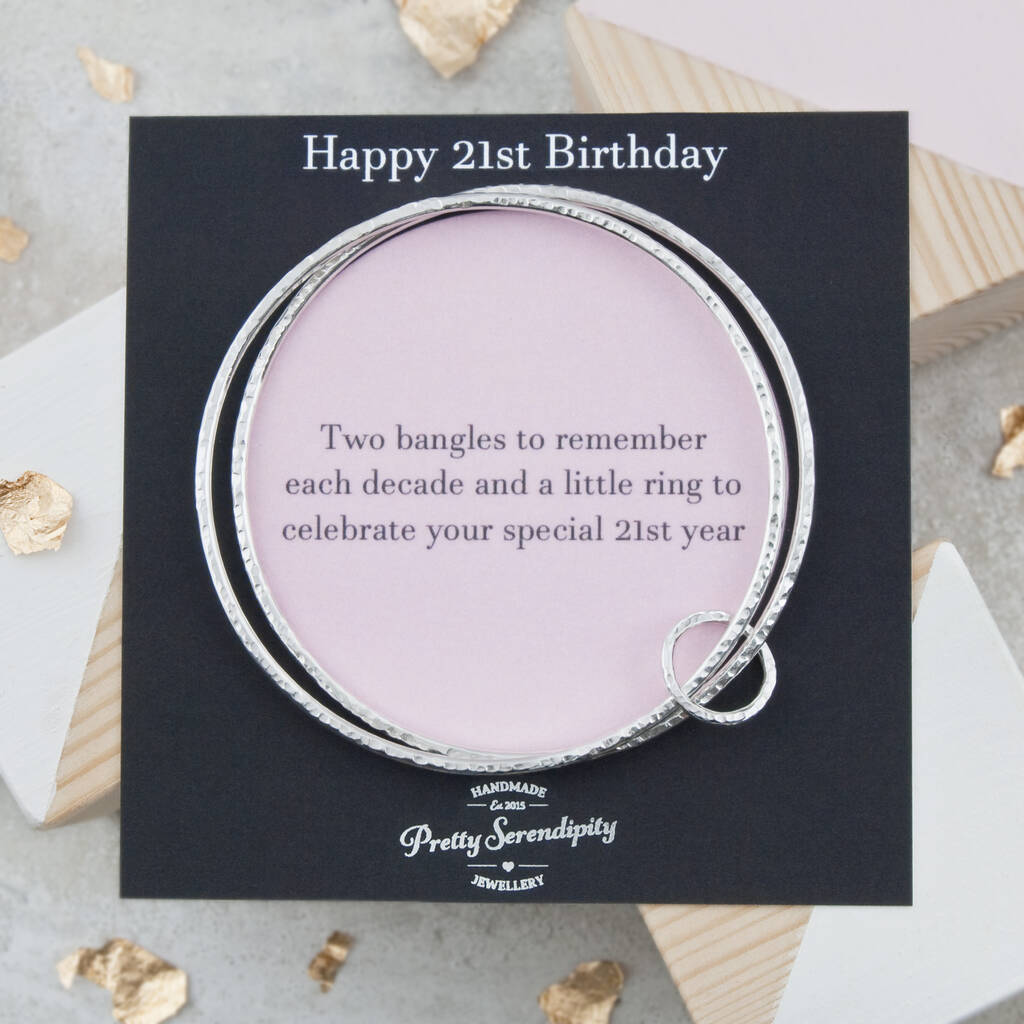 21st Birthday Sterling Silver Bangle, 1 of 9