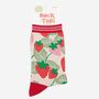 Women's Bamboo Socks Strawberry Fruit Print, thumbnail 3 of 5