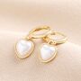 Pearl Heart Drop Earrings In Gold, thumbnail 1 of 3