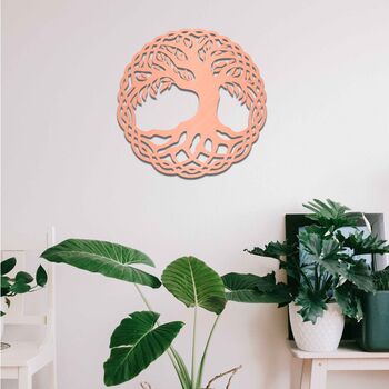 Round Tree Of Life Modern Wooden Home Decor Wall Art, 5 of 10