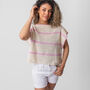 Striped Summer Top Easy Crochet Kit, thumbnail 1 of 5