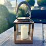 Copper Hurricane Lantern With Rope Handle, thumbnail 2 of 10