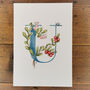 U Is For Uva Ursi Floral Initial, Personalised, thumbnail 3 of 9