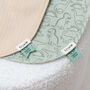 Personalised Trixie Daring Dino Two Pack Newborn Bibs, thumbnail 2 of 5