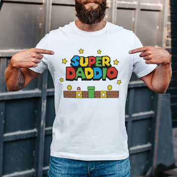 Super Daddio And Babio Gaming T Shirt And Baby Grow Set, 4 of 4