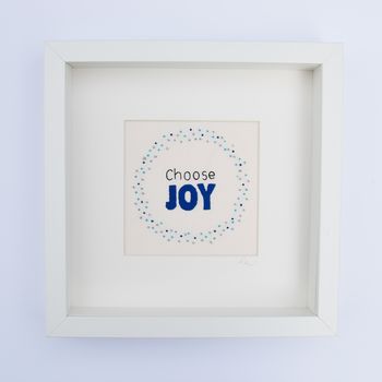 'Choose Joy' Framed Hand Embroidery Art, 3 of 6