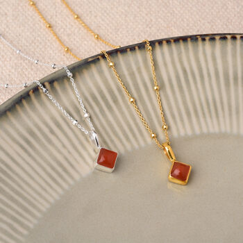 Gem Birthstone Necklace Sterling Silver Or 18ct Gold Plated, 9 of 12