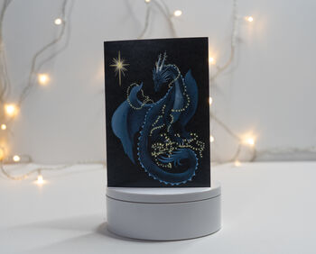 Dragon With Fairy Lights Christmas Card, 2 of 4