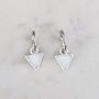 Triangle Mother Of Pearl Sterling Silver Earrings, thumbnail 3 of 4