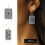 Layered Geometric Rectangle Earrings | Five Colours Available, thumbnail 4 of 8