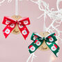 Children's Santa Bow Christmas Decoration, thumbnail 1 of 2