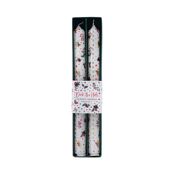 Christmas Robin Design Pack Of Two Advent Candles, 2 of 5