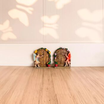 Fairy Door Garden Ornaments Mini 2pc Set Outdoor Pixies, 9 of 12