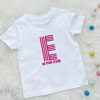 Personalised Retro Alphabet Kids T Shirt, 6 of 8