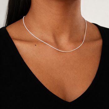 Sterling Silver Light Curb Chain – 16in To 30in, 4 of 9