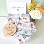 Narwhale Rainbow New Baby Swaddle Muslin And Bib Gift Set, thumbnail 1 of 7