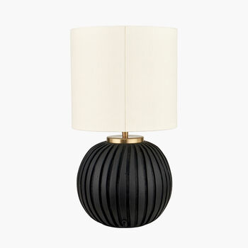 Black Terracotta Textured Ball Table Lamp, 4 of 10