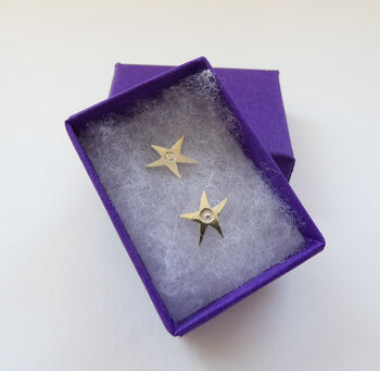 Sterling Silver Spikes Star Studs, 4 of 4
